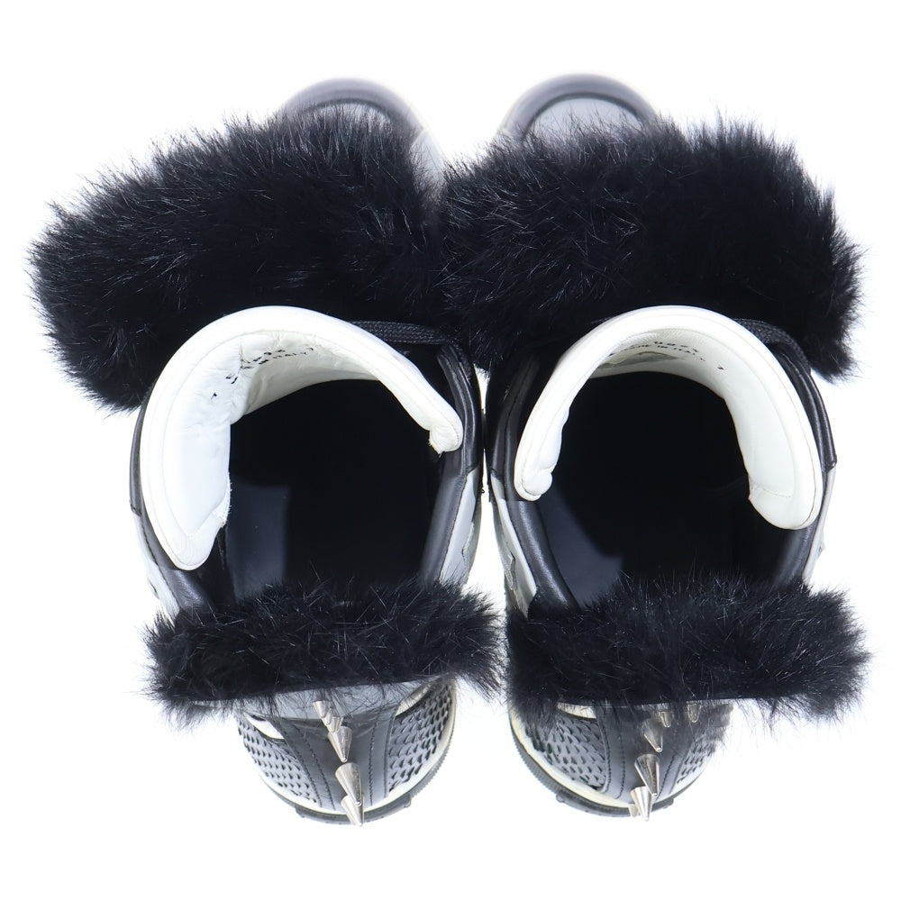 FENDI(フェンディ) スタッズ付き ファー モンスター ハイカットスニーカー グレー 0893