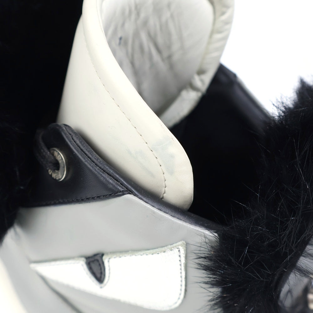 FENDI(フェンディ) スタッズ付き ファー モンスター ハイカットスニーカー グレー 0893