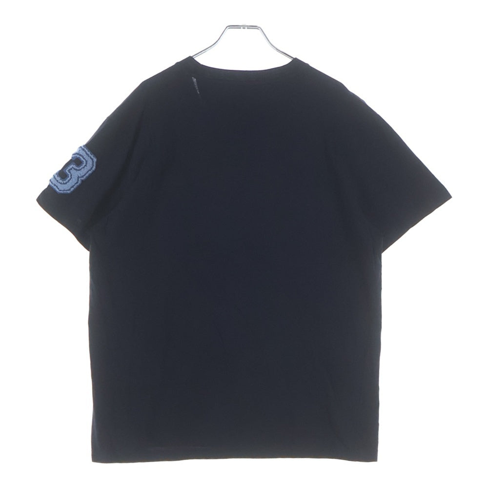 VALENTINO(ヴァレンティノ) ロゴワッペン クルーネック 半袖Tシャツ カットソー ブラック/ブルー 0000046299