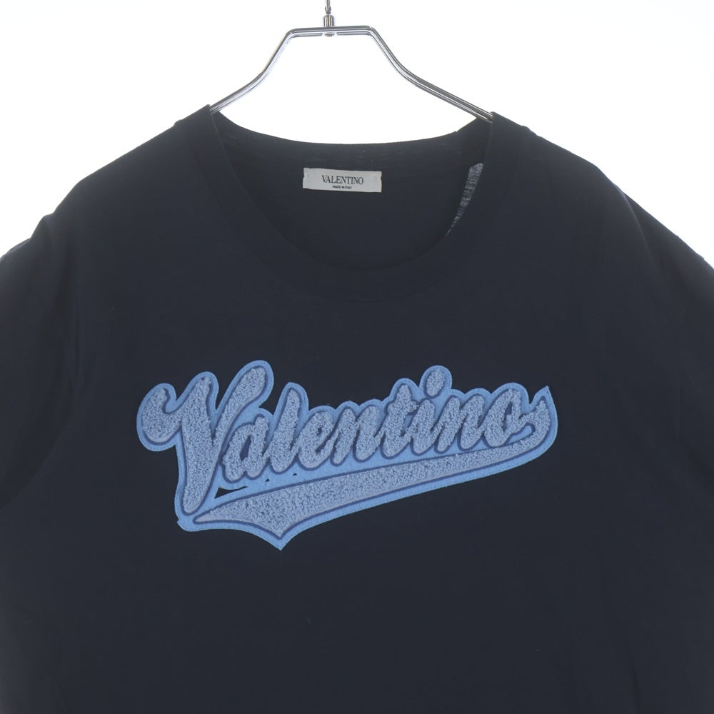 VALENTINO(ヴァレンティノ) ロゴワッペン クルーネック 半袖Tシャツ カットソー ブラック/ブルー 0000046299