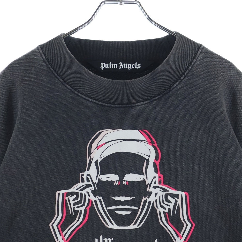 Palm Angels(パームエンジェルス) x Factory Records Faded Music Graphic Sweatshirt ファクトリーレコード プリントデザイン スウェット グレー PMBA026G21FLE002