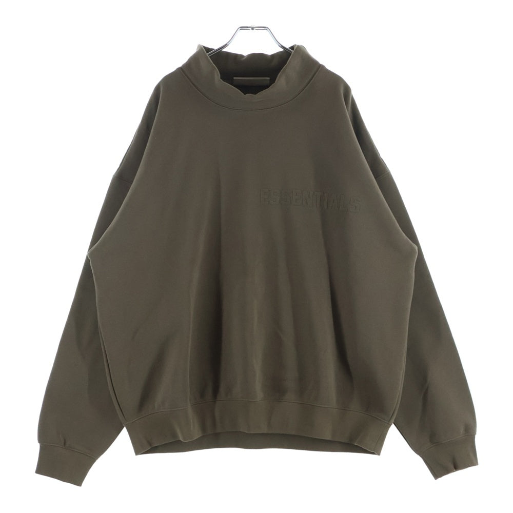 FEAR OF GOD ESSENTIALS(フィアオブゴッド エッセンシャルズ) Rubber Logo Mock Neck Sweatshirts ラバーロゴモックネックスウェットシャツ スウェットトレーナー ブラウン