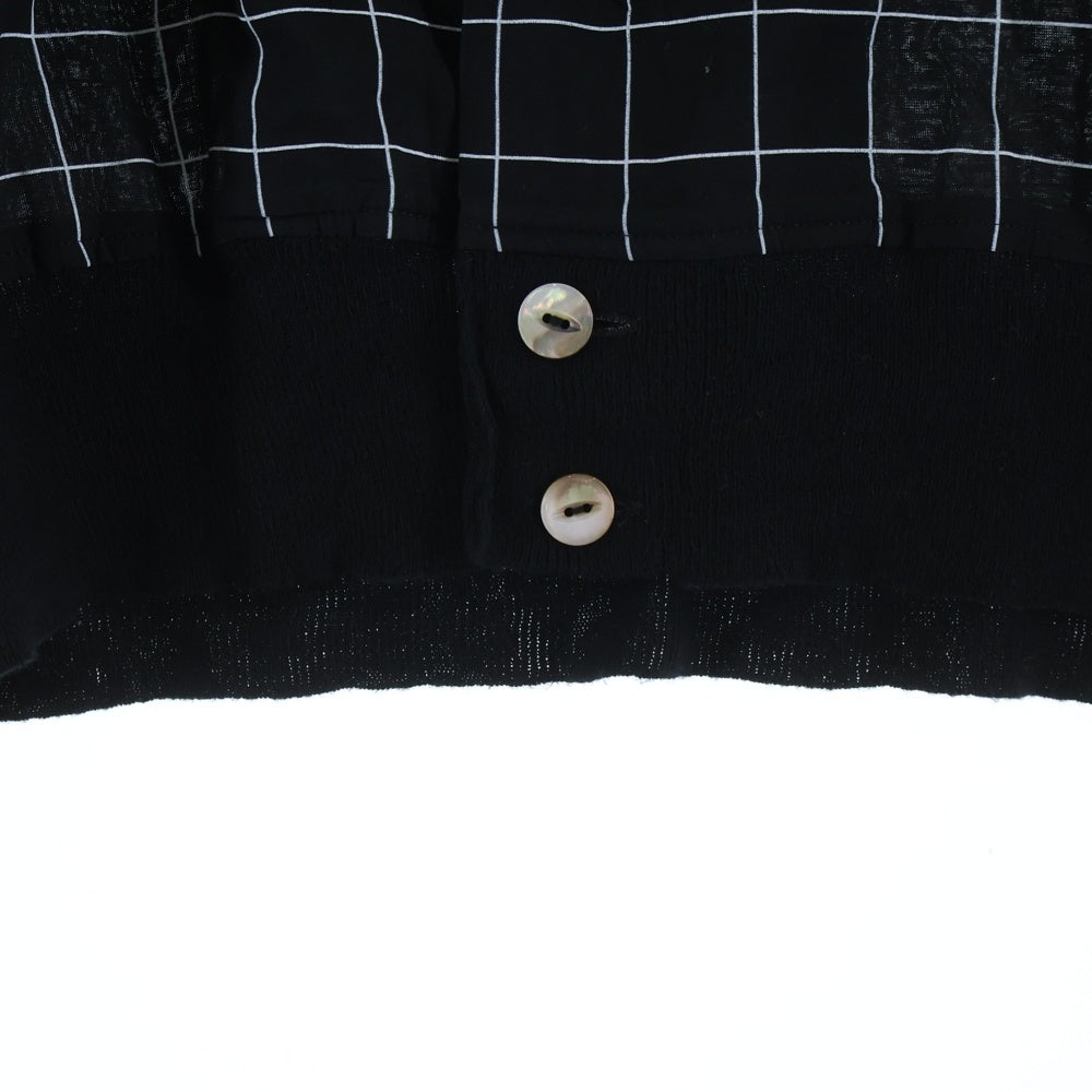 UNDERCOVER(アンダーカバー) 26SS Grid Rayon Open Collar Shirts グリッドレーヨンオープンカラーシャツ ボタンダウン長袖シャツ UC1F4404-1 ブラック
