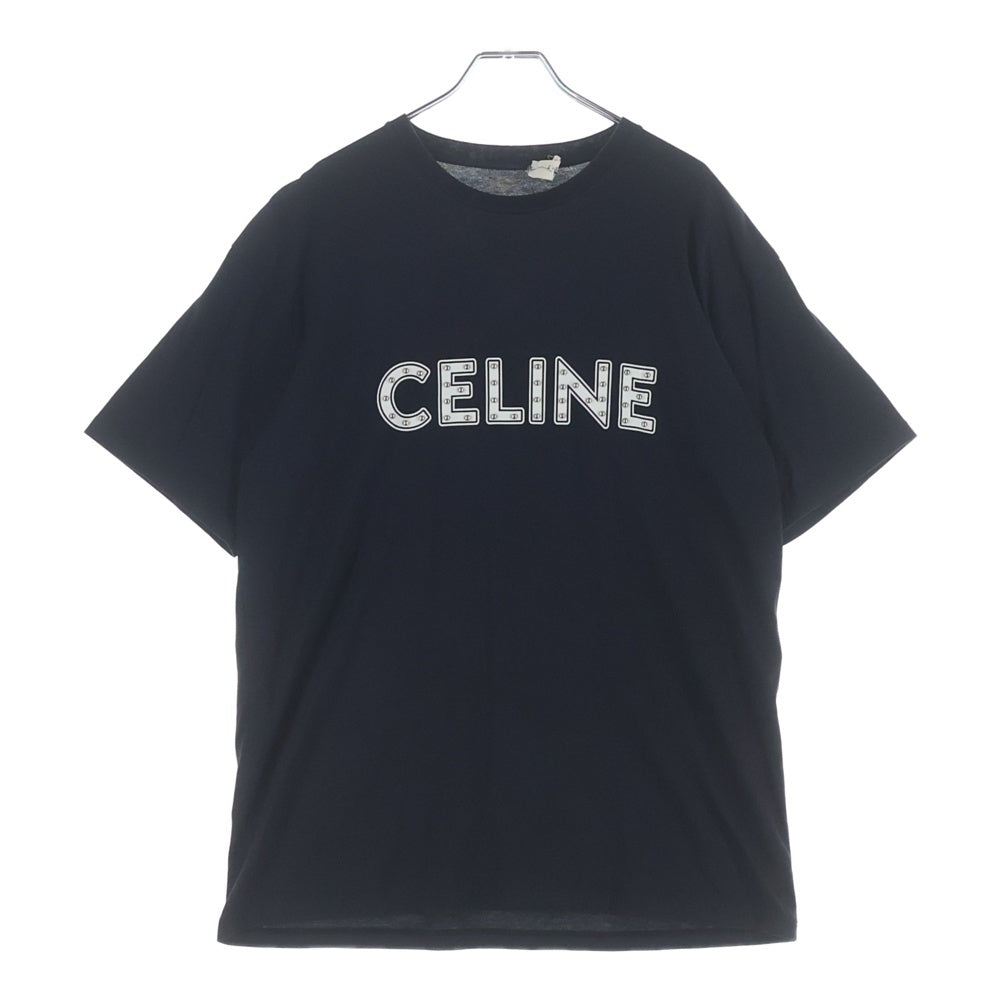 CELINE(セリーヌ) Studs Logo T-Shirts スタッズロゴTシャツ クルーネック半袖Tシャツ カットソー 2X687501F ブラック