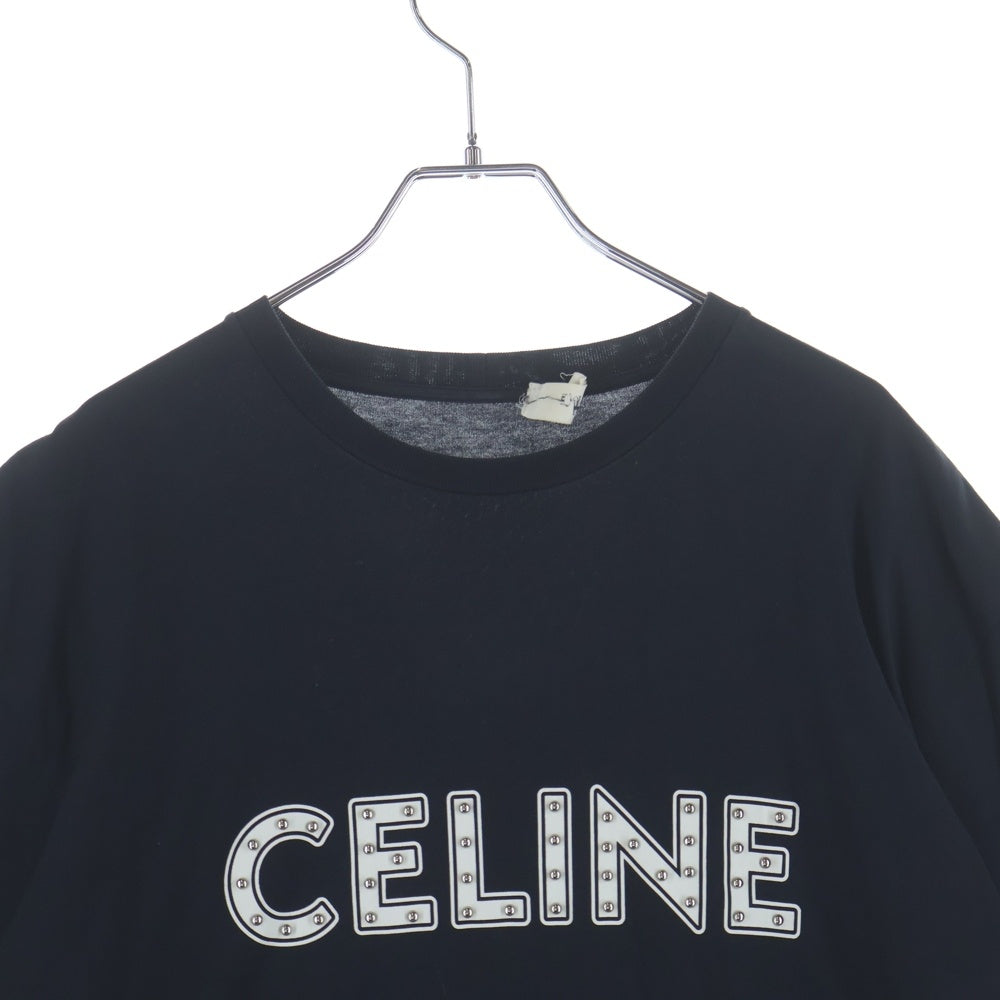 CELINE(セリーヌ) Studs Logo T-Shirts スタッズロゴTシャツ クルーネック半袖Tシャツ カットソー 2X687501F ブラック