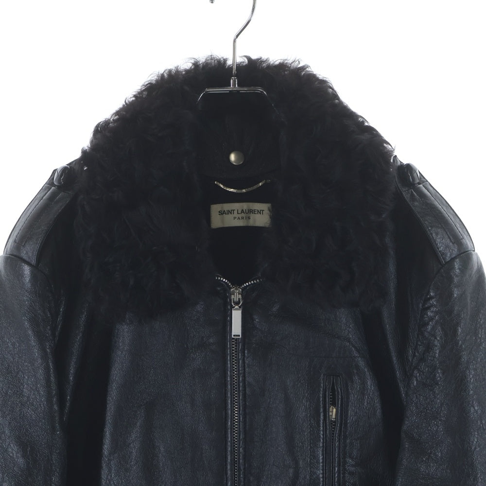SAINT LAURENT PARIS(サンローランパリ) 17AW LAMB LEATHER JACKET ラムレザー ジャケット アウター 484338 YC1ED ブラック