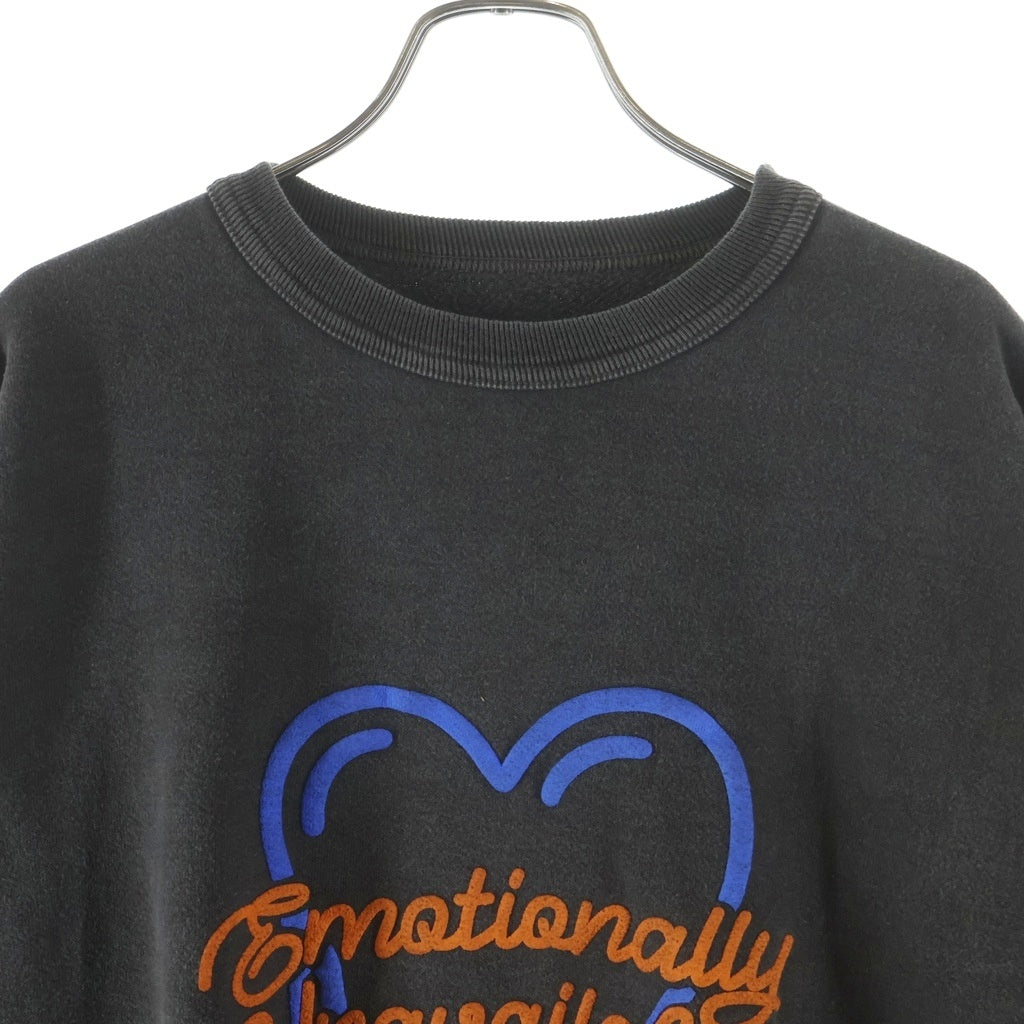 Emotionally Unavailable(エモーショナリー アンアヴェイラブル) 26SS EUNEON HEART CREW ハートデザイン クルーネックスウェット グレー