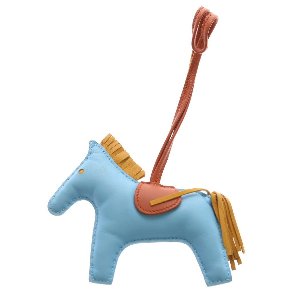 HERMES(エルメス) RODEO CHARM ロデオmm セレスト コーネリアン アニューミロ チャーム C刻印 レザー キーホルダー マルチカラー
