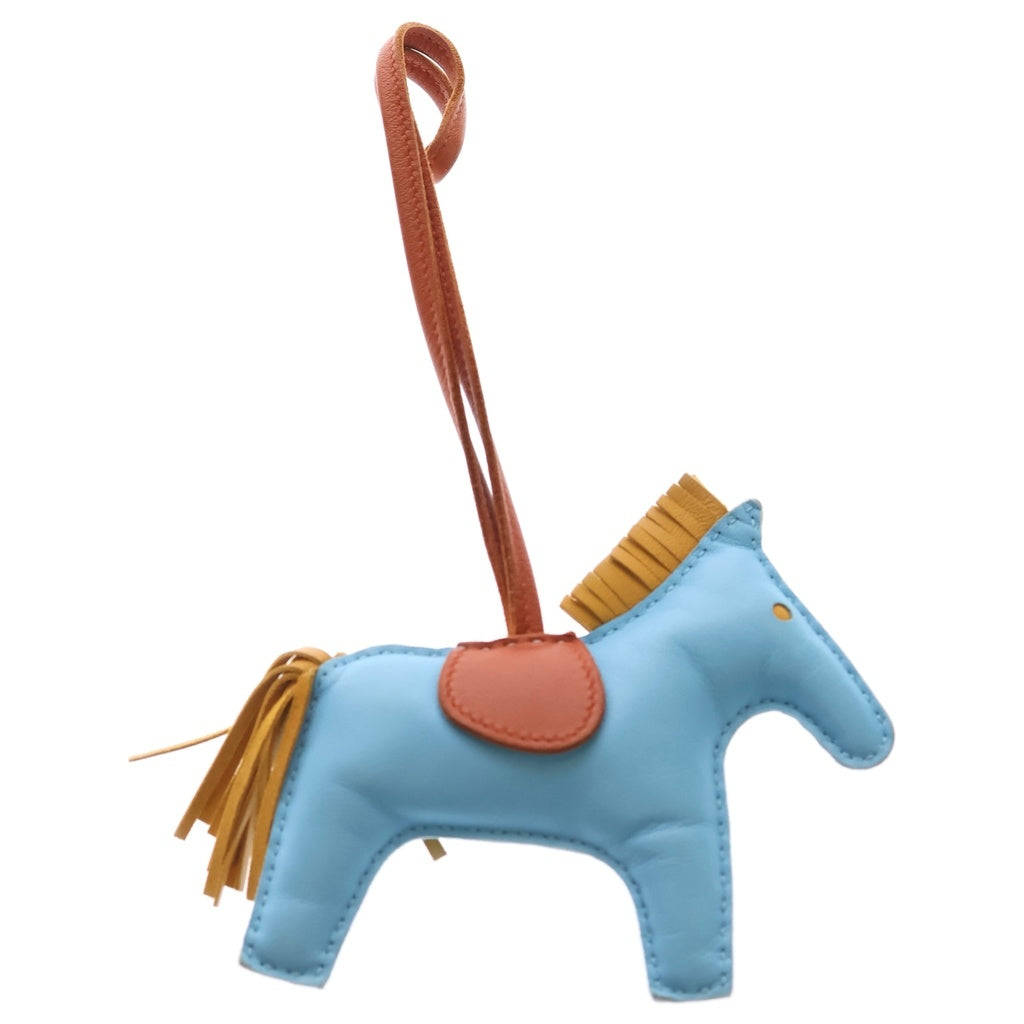 HERMES(エルメス) RODEO CHARM ロデオmm セレスト コーネリアン アニューミロ チャーム C刻印 レザー キーホルダー マルチカラー