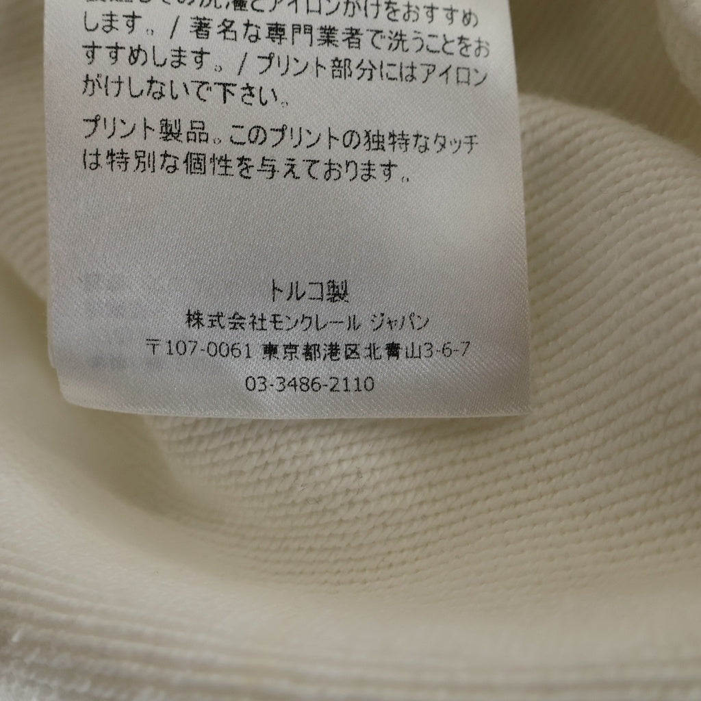 MONCLER(モンクレール) 20SS MAGLIA GIROCOLLO ロゴ刺繍プルオーバースウェットパーカー F10918G73010 ホワイト