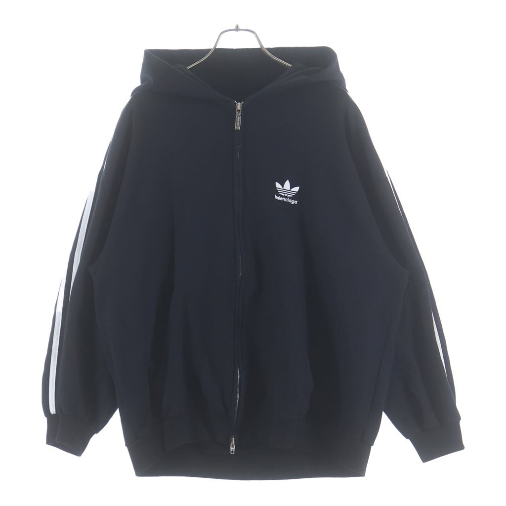 BALENCIAGA(バレンシアガ) 23SS ×adidas Zip Up Hoodie アディダス ジップアップスウェットパーカー フーディー ブラック 723754 TNVN2