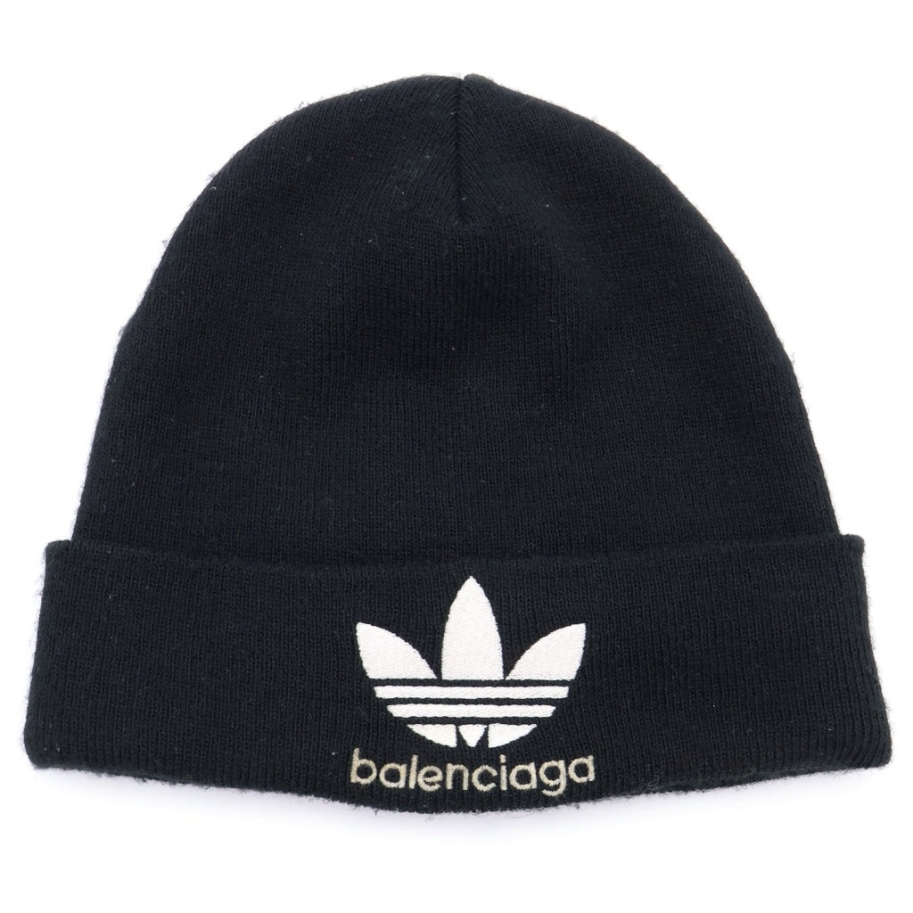 BALENCIAGA(バレンシアガ) ×adidas アディダス ロゴデザイン ビーニー ブラック