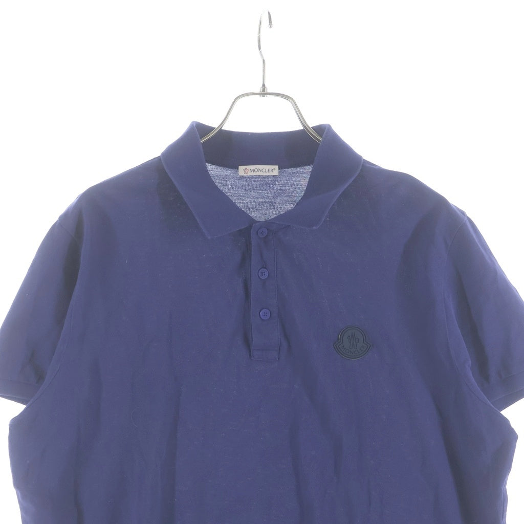 MONCLER(モンクレール) 20SS MAGLIA POLO MANICA CORTA S/S Polo Shirts ショートスリーブポロシャツ ラバーロゴ半袖ポロシャツ F10918A71000 ネイビー