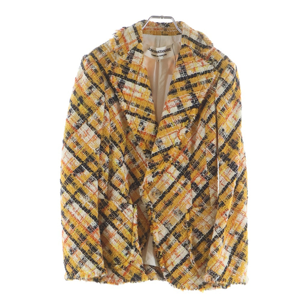 JUNYA WATANABE COMME des GARCONS(ジュンヤワタナベ コムデギャルソン) 01SS ワンボタン ツイード テーラードジャケット イエロー レディース JC-J001
