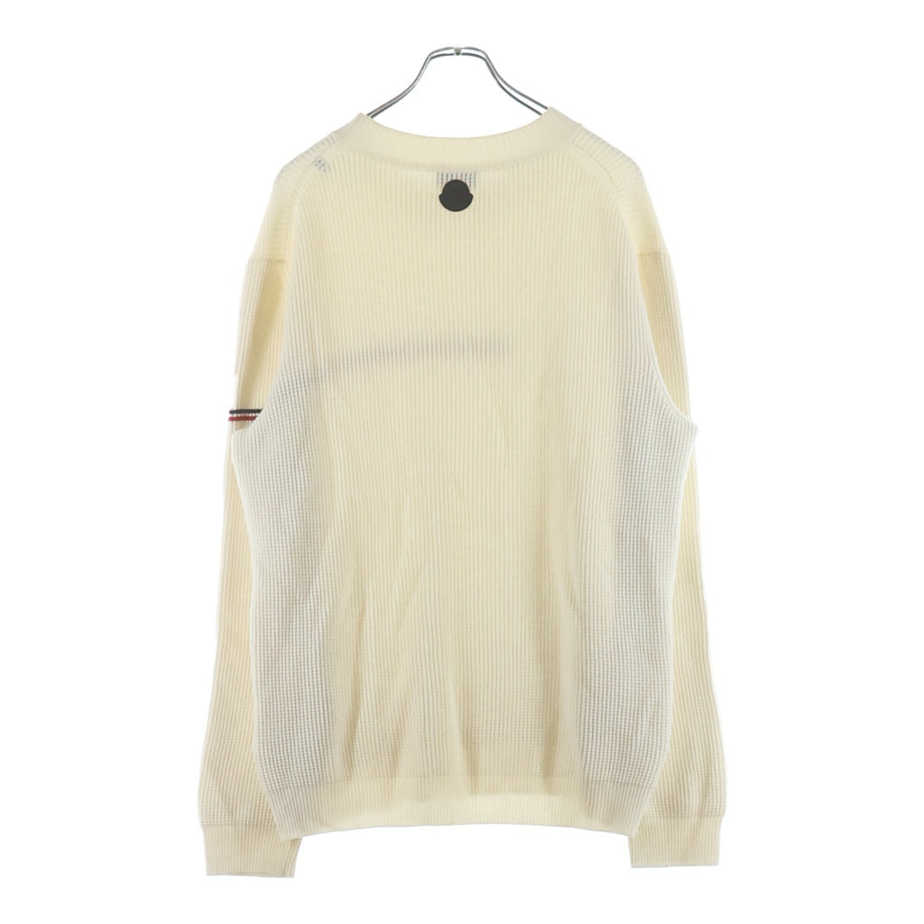 MONCLER(モンクレール) 20AW GIROCOLLO TRICOT Wool Knit Sweater ウールニットセーター クルーネック長袖ニットセーター F20919C75700 ホワイト