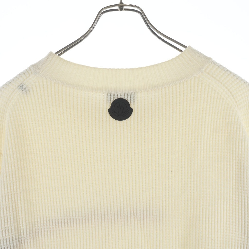 MONCLER(モンクレール) 20AW GIROCOLLO TRICOT Wool Knit Sweater ウールニットセーター クルーネック長袖ニットセーター F20919C75700 ホワイト