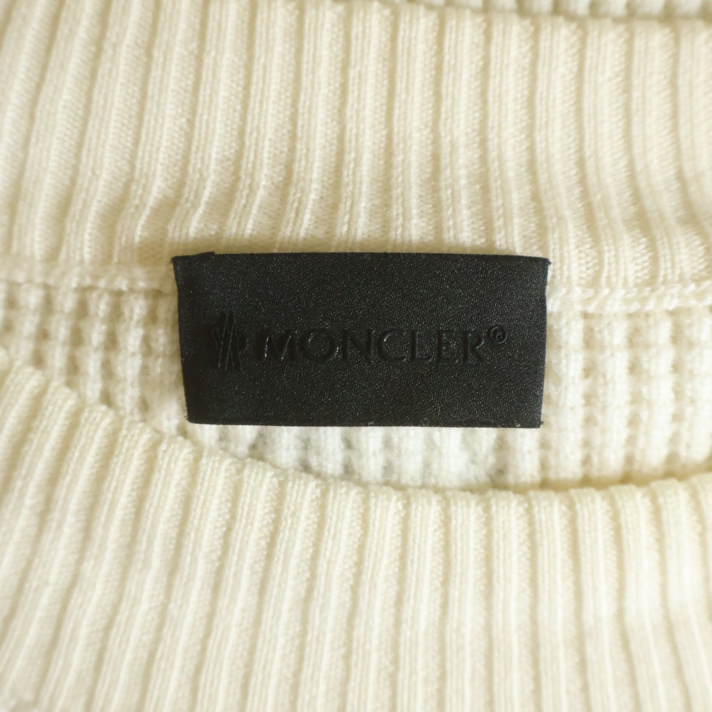 MONCLER(モンクレール) 20AW GIROCOLLO TRICOT Wool Knit Sweater ウールニットセーター クルーネック長袖ニットセーター F20919C75700 ホワイト
