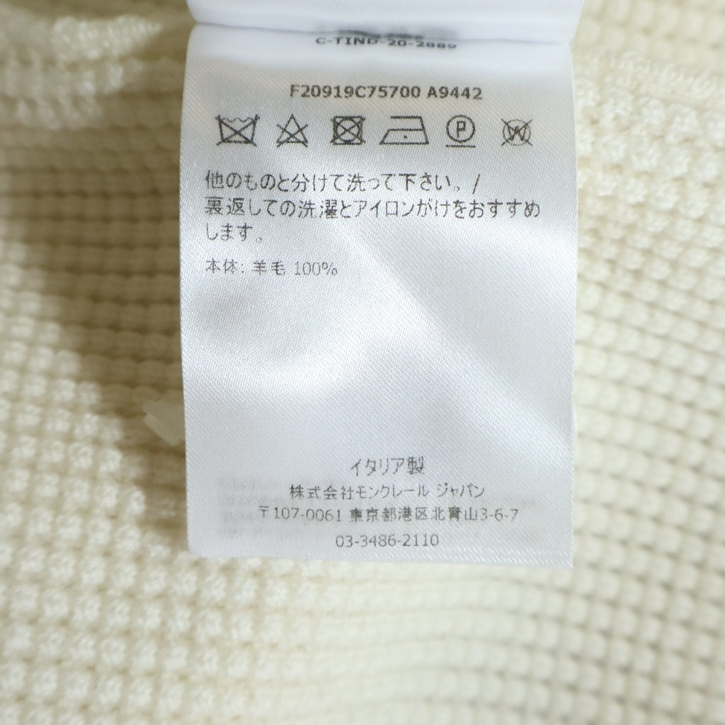 MONCLER(モンクレール) 20AW GIROCOLLO TRICOT Wool Knit Sweater ウールニットセーター クルーネック長袖ニットセーター F20919C75700 ホワイト
