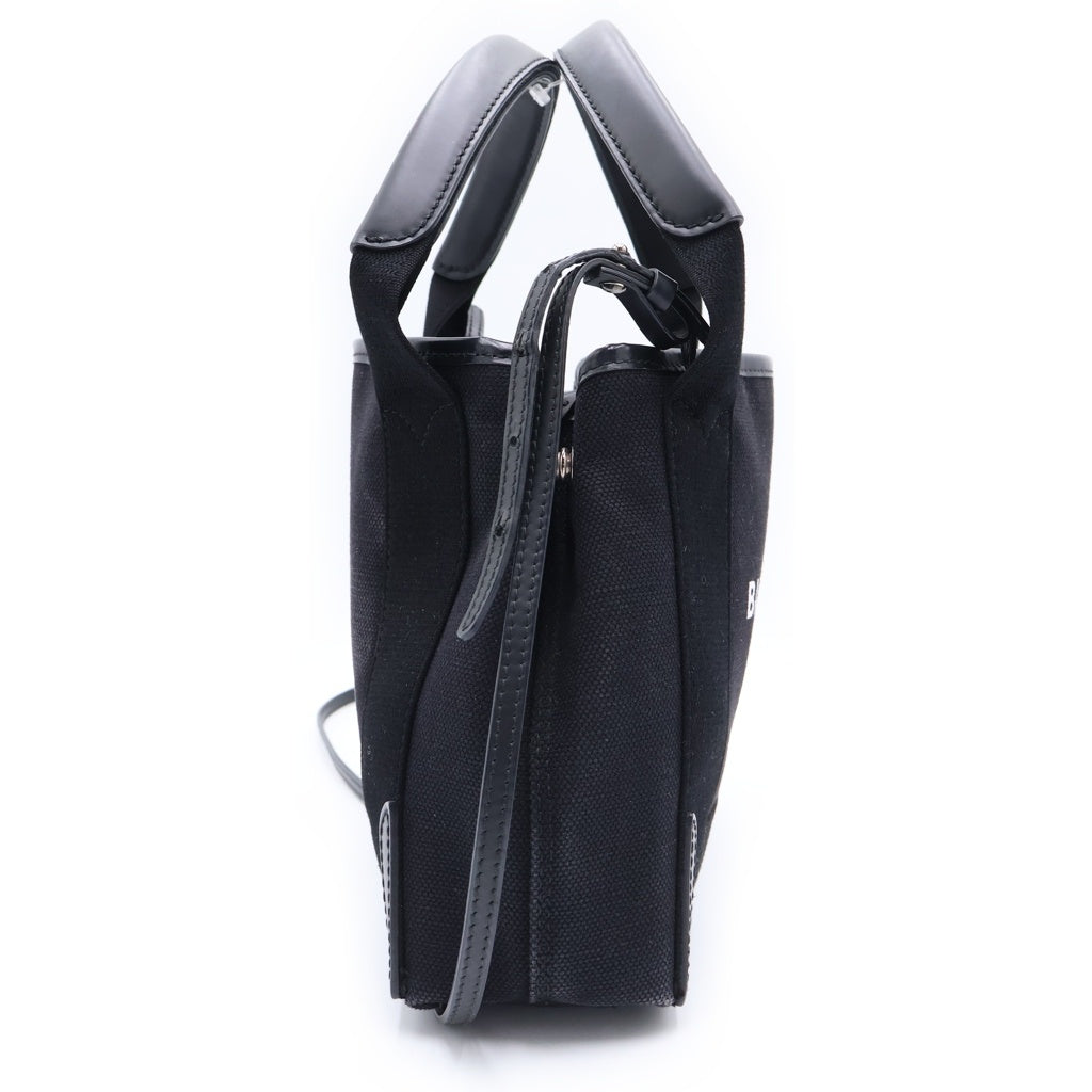 BALENCIAGA(バレンシアガ) ネイビーカバス XS 2WAY ポーチ付き キャンバス トートバッグ 390346 ブラック レディース