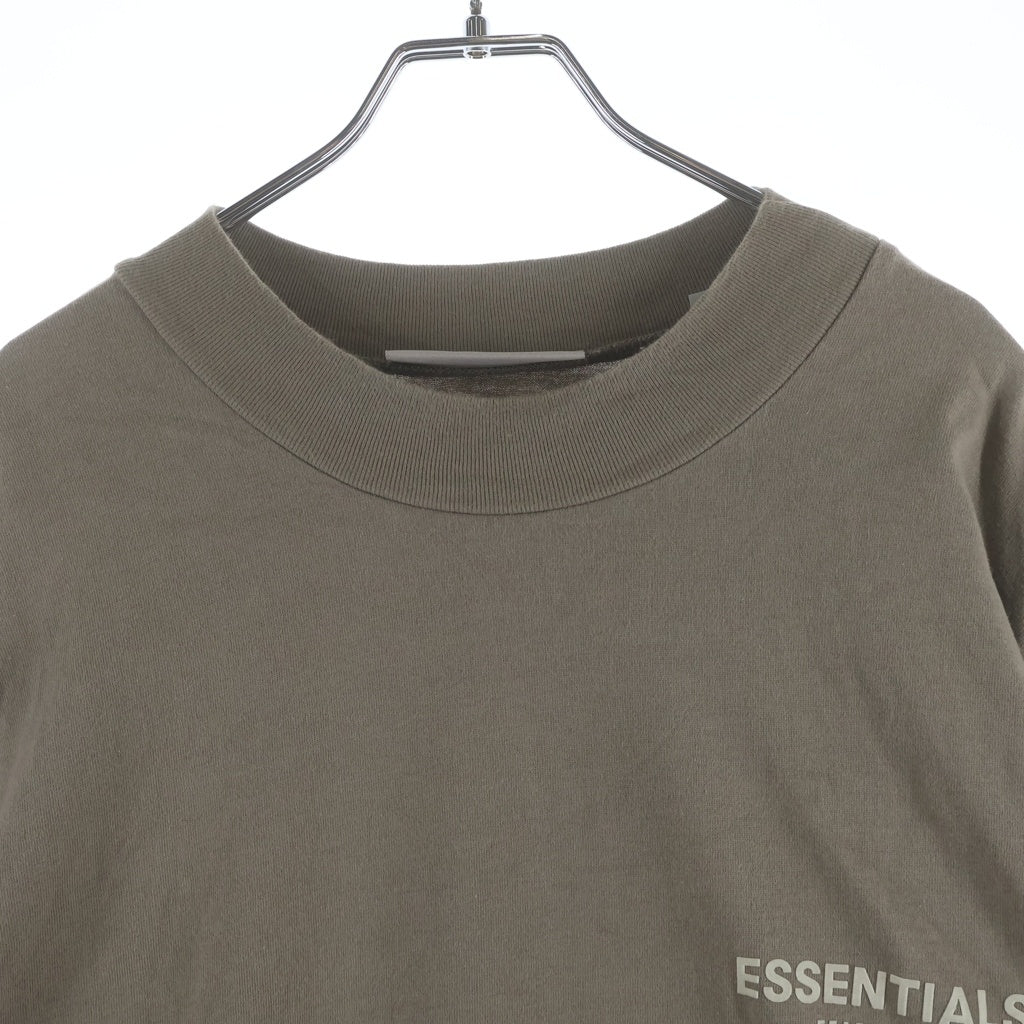 FEAR OF GOD ESSENTIALS(フィアオブゴッド エッセンシャルズ) Felt Logo Mock Neck L/S T-Shirts フェルトロゴモックネックロングスリーブTシャツ 長袖Tシャツ ブラウン