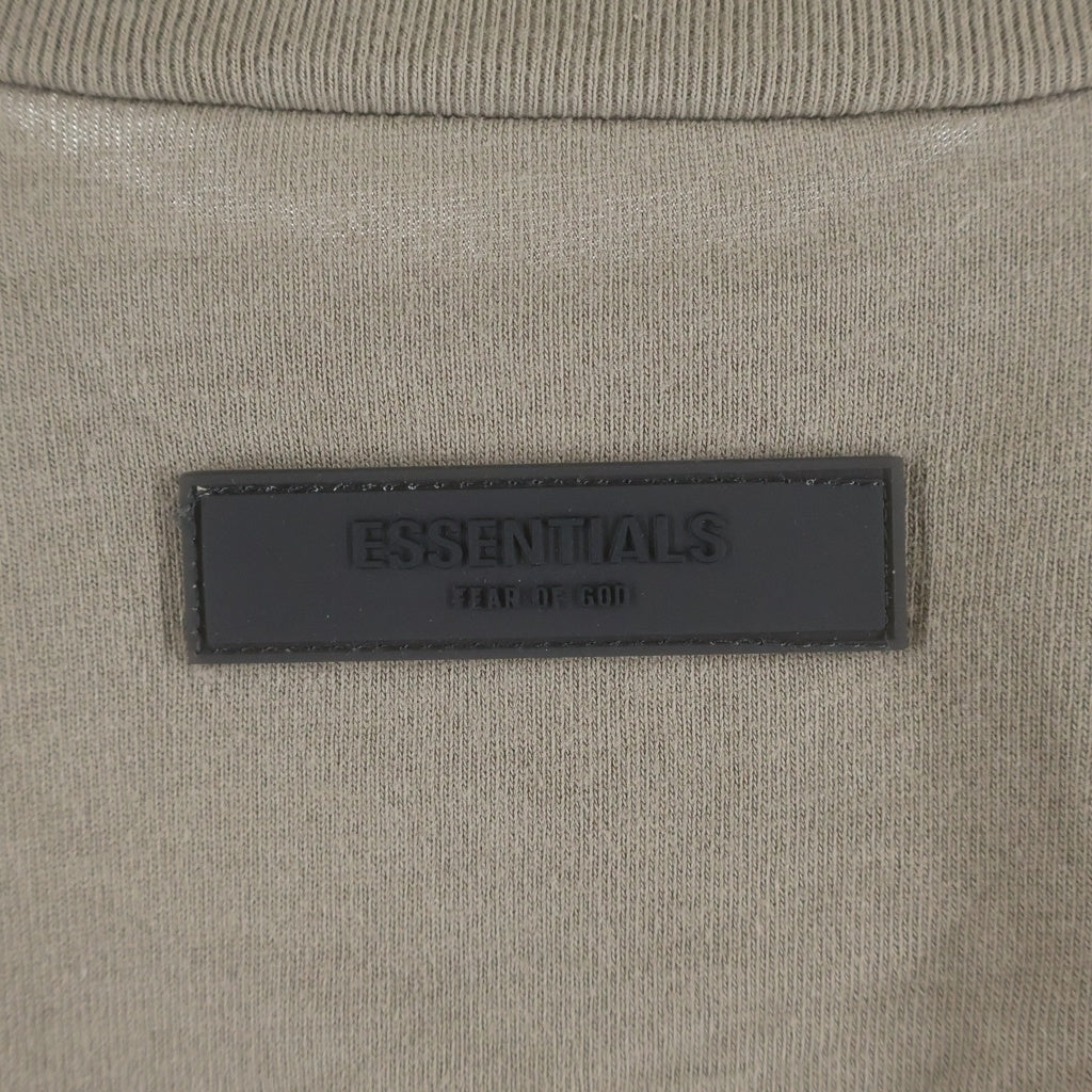 FEAR OF GOD ESSENTIALS(フィアオブゴッド エッセンシャルズ) Felt Logo Mock Neck L/S T-Shirts フェルトロゴモックネックロングスリーブTシャツ 長袖Tシャツ ブラウン