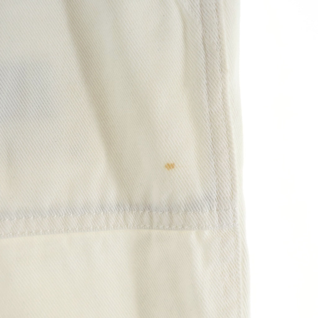 MONCLER GRENOBLE(モンクレールグルノーブル) 22SS PANTALONI Logo Embroidered Cotton Tapered Trouser ロゴ刺繍ドローストリングテーパードパンツ H10912A00028 ホワイト