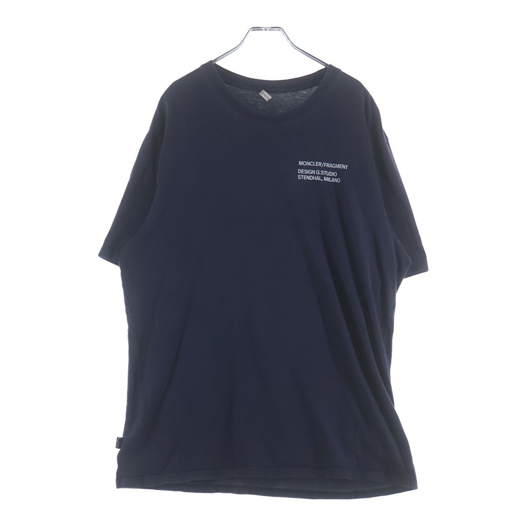 MONCLER GENIUS(モンクレール ジーニアス) 20SS ×FRAGMENT DESIGN MAGLIA T-SHIRT ×フラグメントデザイン ロゴプリントクルーネック半袖Tシャツ F209U8C70810 ネイビー