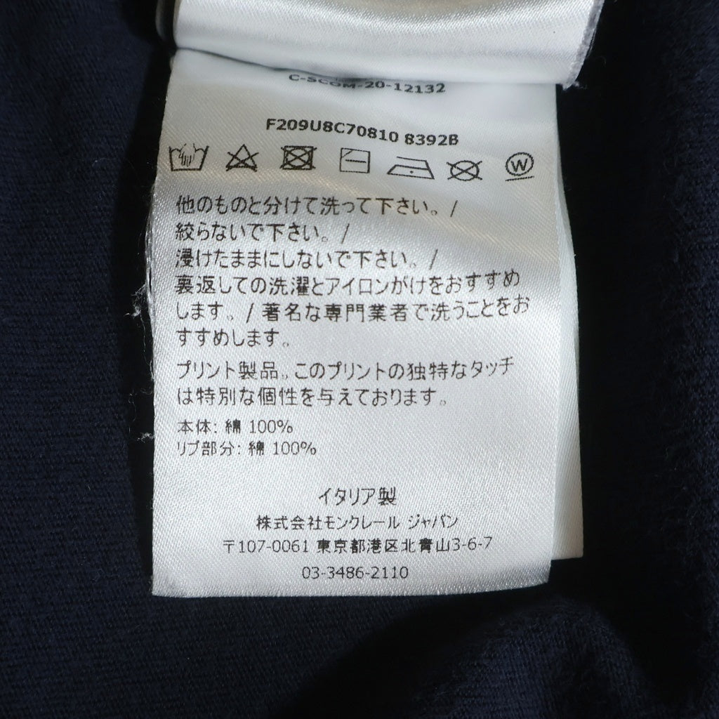 MONCLER GENIUS(モンクレール ジーニアス) 20SS ×FRAGMENT DESIGN MAGLIA T-SHIRT ×フラグメントデザイン ロゴプリントクルーネック半袖Tシャツ F209U8C70810 ネイビー