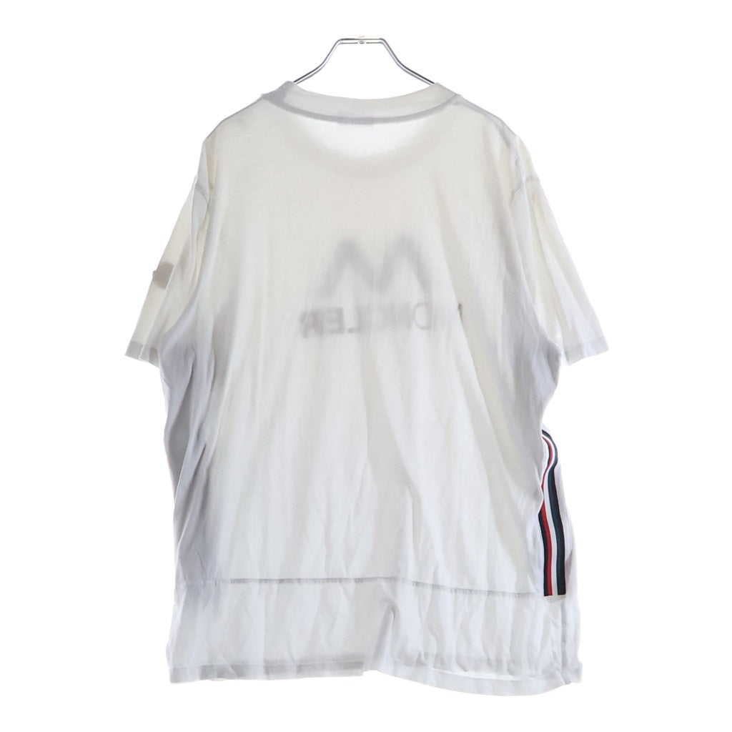 MONCLER(モンクレール) 22SS SS TSHIRT ショートスリーブTシャツ ロゴプリントサイドストライプクルーネック半袖Tシャツ H10918C00038 ホワイト