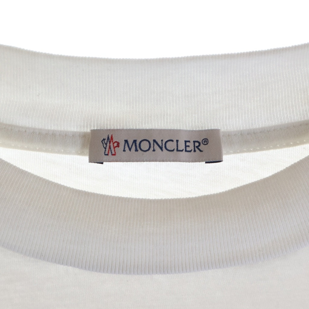 MONCLER(モンクレール) 22SS SS TSHIRT ショートスリーブTシャツ ロゴプリントサイドストライプクルーネック半袖Tシャツ H10918C00038 ホワイト
