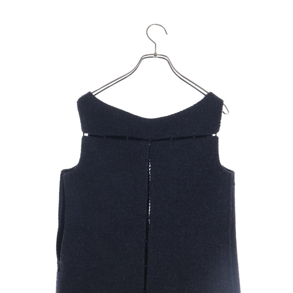 PRADA(プラダ) 98AW Cutwork Set-up Dress ウール カットワーク ノースリーブ セットアップ スカート ブラック レディース