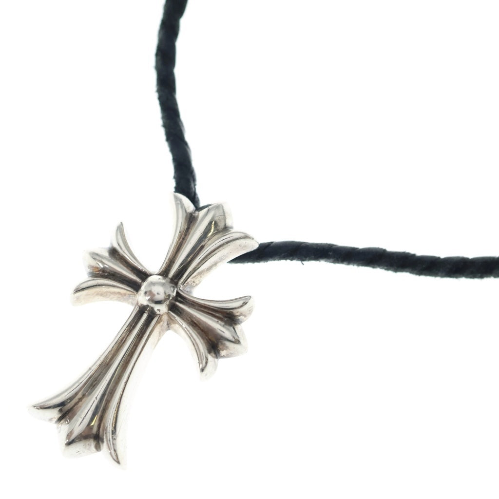 CHROME HEARTS(クロムハーツ) CH CRS SML CL スモールCHクロス ボロチップ レザーブレイド ネックレス シルバー/ブラック BCA217