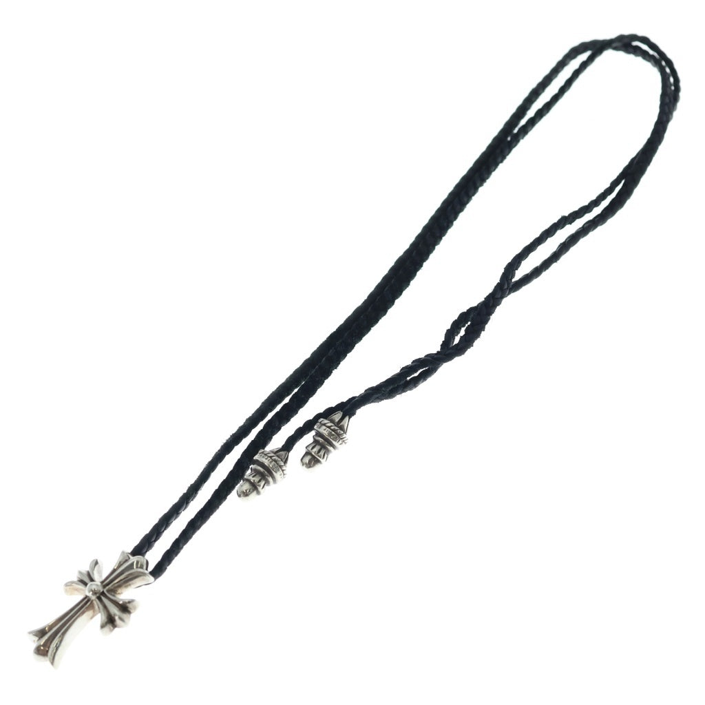 CHROME HEARTS(クロムハーツ) CH CRS SML CL スモールCHクロス ボロチップ レザーブレイド ネックレス シルバー/ブラック BCA217