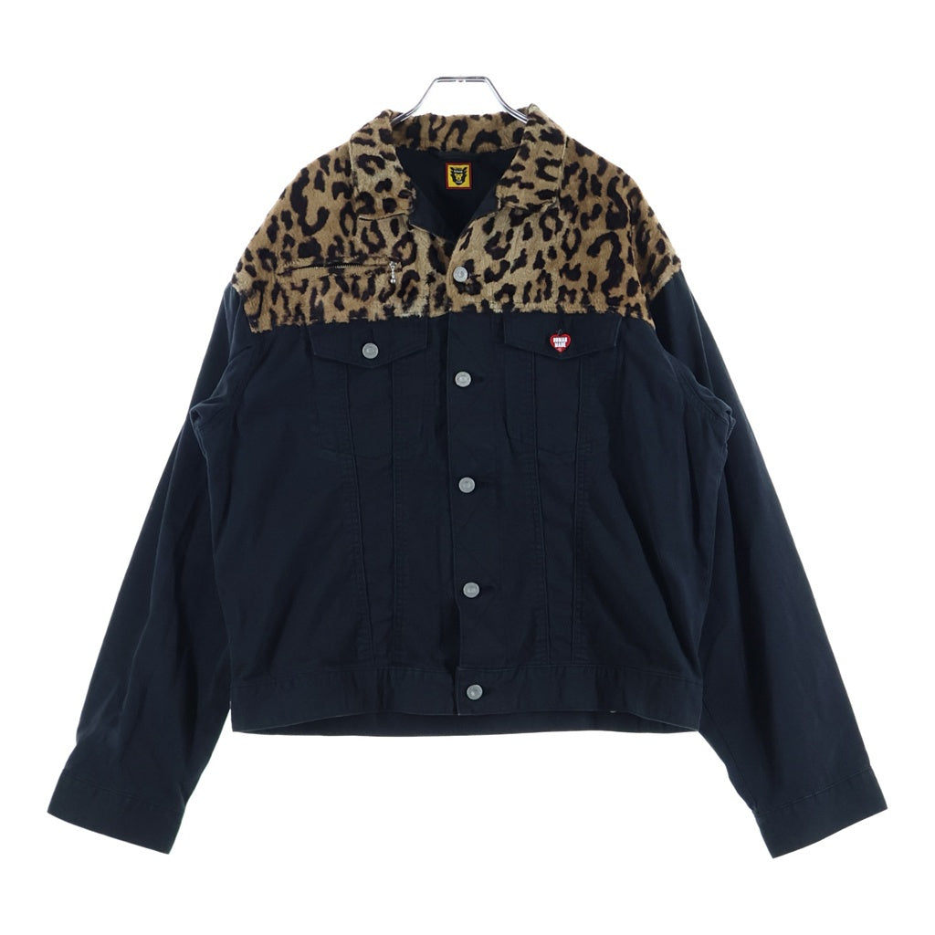 HUMAN MADE ヒューマンメイド LEOPARD DENIM JACKET レオパード デニムジャケット アウター ブラック/ブラウン HUMAN MADE(ヒューマンメイド) LEOPARD DENIM JACKET レオパード