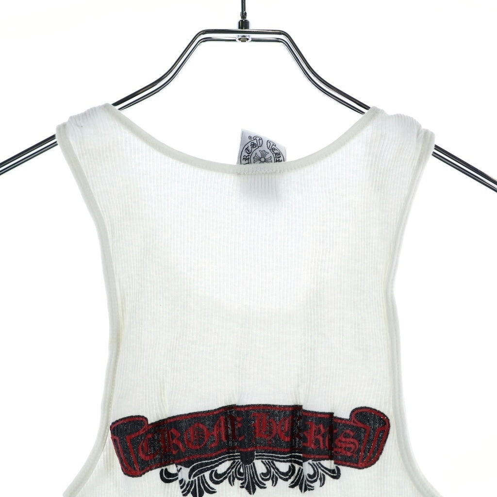 CHROME HEARTS(クロムハーツ) OLD Back Floral Cross Scroll Tank Top オールド バックフローラルクロス スクロールラベル タンクトップ ホワイト