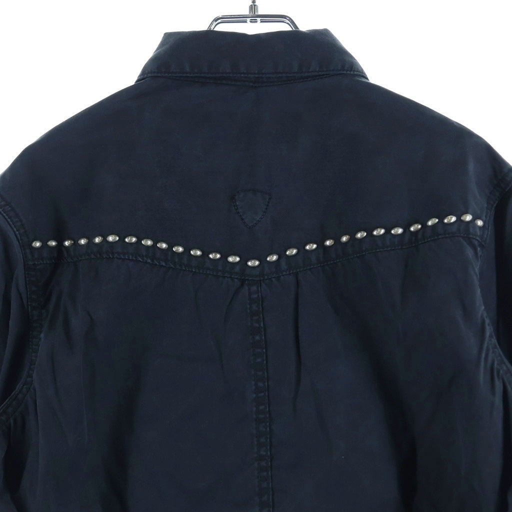 HTC(エイチティーシー) ×AKM Studs Western Shirts ×エーケーエム スタッズウエスタンシャツ ボタンダウン長袖シャツ ブラック