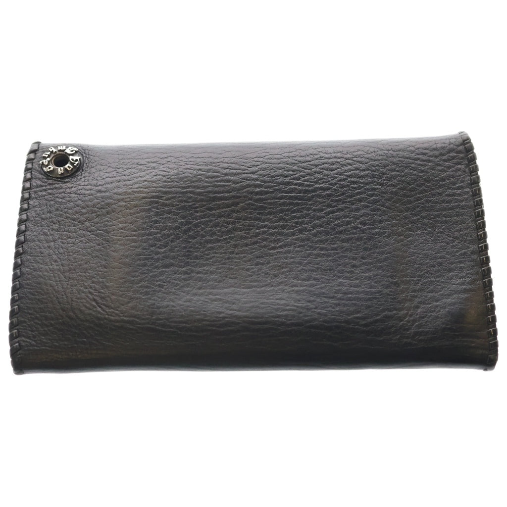 VAN AMBURG(ヴァンアンバーグレザーズ) 3 Fold Leather Wallet 3フォールドレザーウォレット スタッズ装飾3つ折り財布 ブラック/シルバー レディース