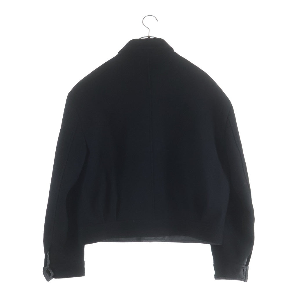 OURGLASS(アワーグラス) Power Shoulder Jacket パワーショルダージャケット ジップアップボックスシルエットジャケット ブラック
