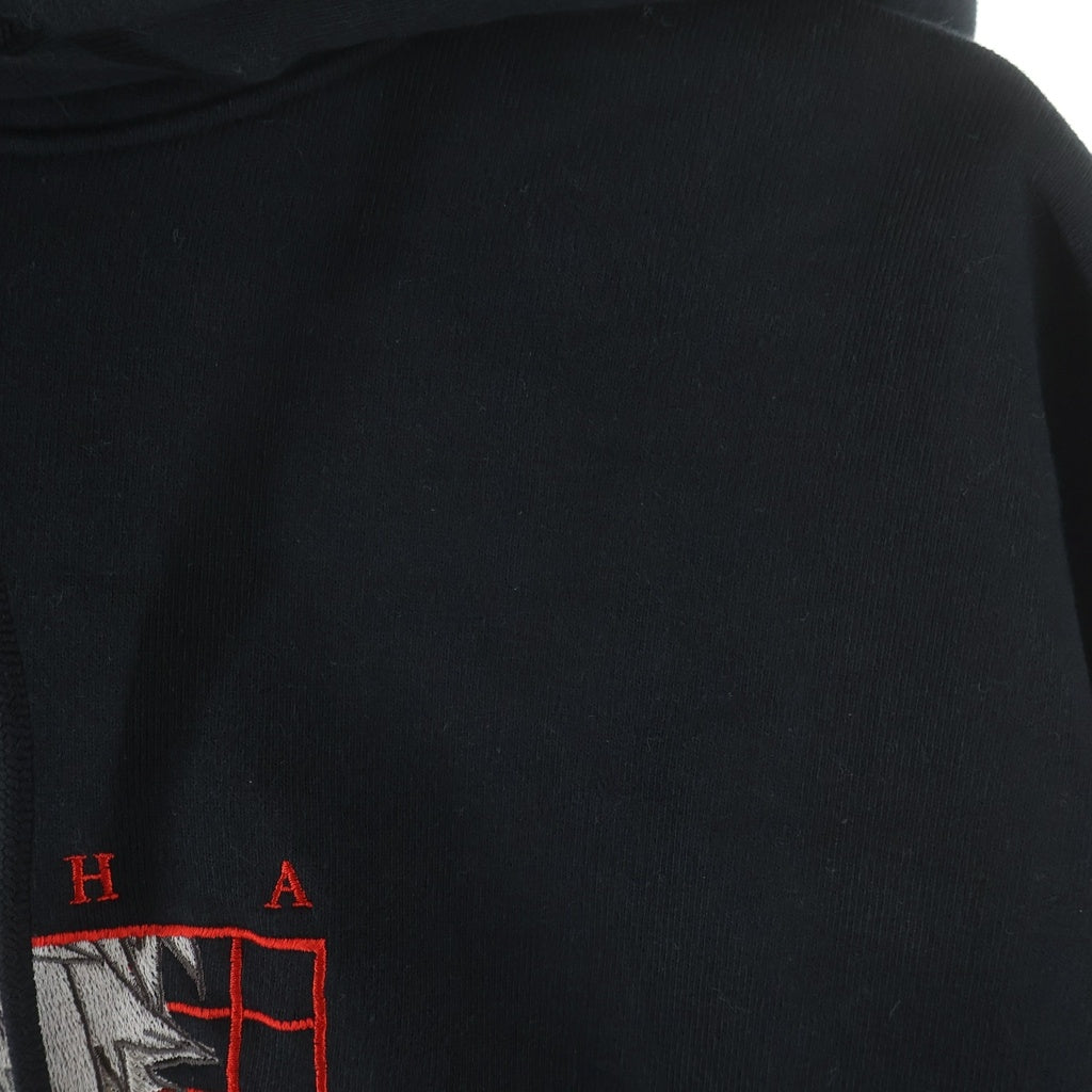 VAULTROOM(ボルトルーム) ×KUZUHA ChroNoiR HOODIE 葛葉 クロノワールフーディー ロゴ刺繍プルオーバースウェットパーカー ブラック