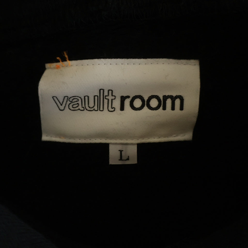 VAULTROOM(ボルトルーム) ×KUZUHA ChroNoiR HOODIE 葛葉 クロノワールフーディー ロゴ刺繍プルオーバースウェットパーカー ブラック