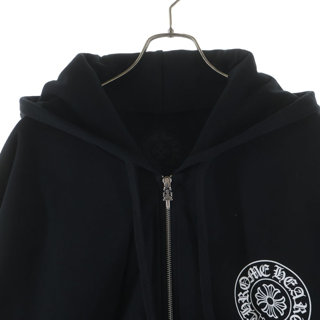 CHROME HEARTS(クロムハーツ) SWTSHRT HD ZIP 東京限定バックホースシュープリントダガージップパーカー フーディ ブラック