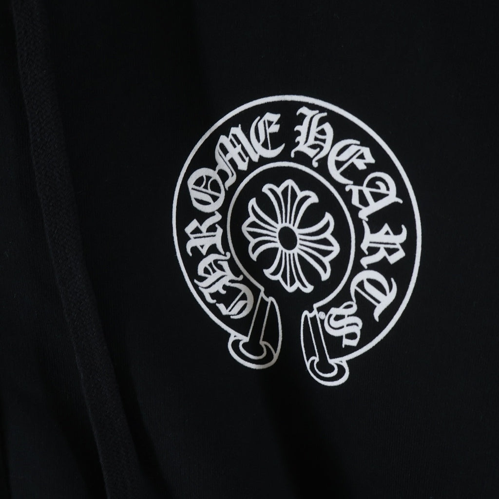CHROME HEARTS(クロムハーツ) SWTSHRT HD ZIP 東京限定バックホースシュープリントダガージップパーカー フーディ ブラック