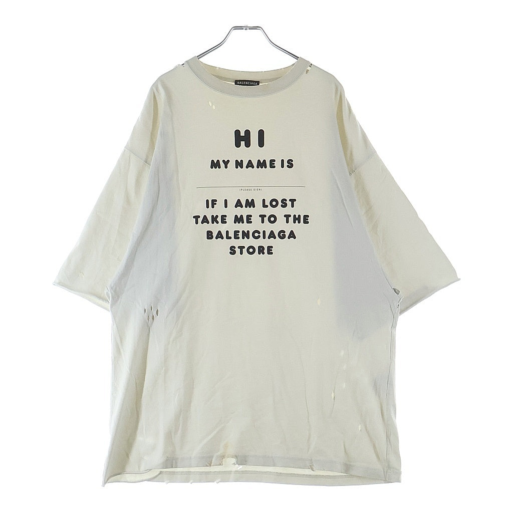 BALENCIAGA(バレンシアガ) 21SS HI MY NAME IS プリント ダメージ加工 