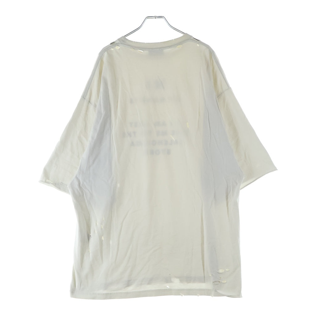 BALENCIAGA(バレンシアガ) 21SS HI MY NAME IS プリント ダメージ加工 半袖Tシャツ カットソー ホワイト 661715 TKVF1