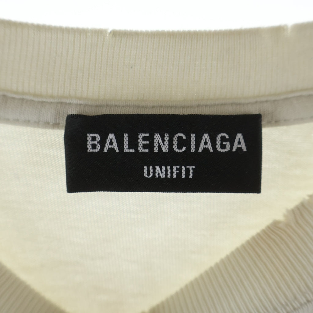BALENCIAGA(バレンシアガ) 21SS HI MY NAME IS プリント ダメージ加工 半袖Tシャツ カットソー ホワイト 661715 TKVF1