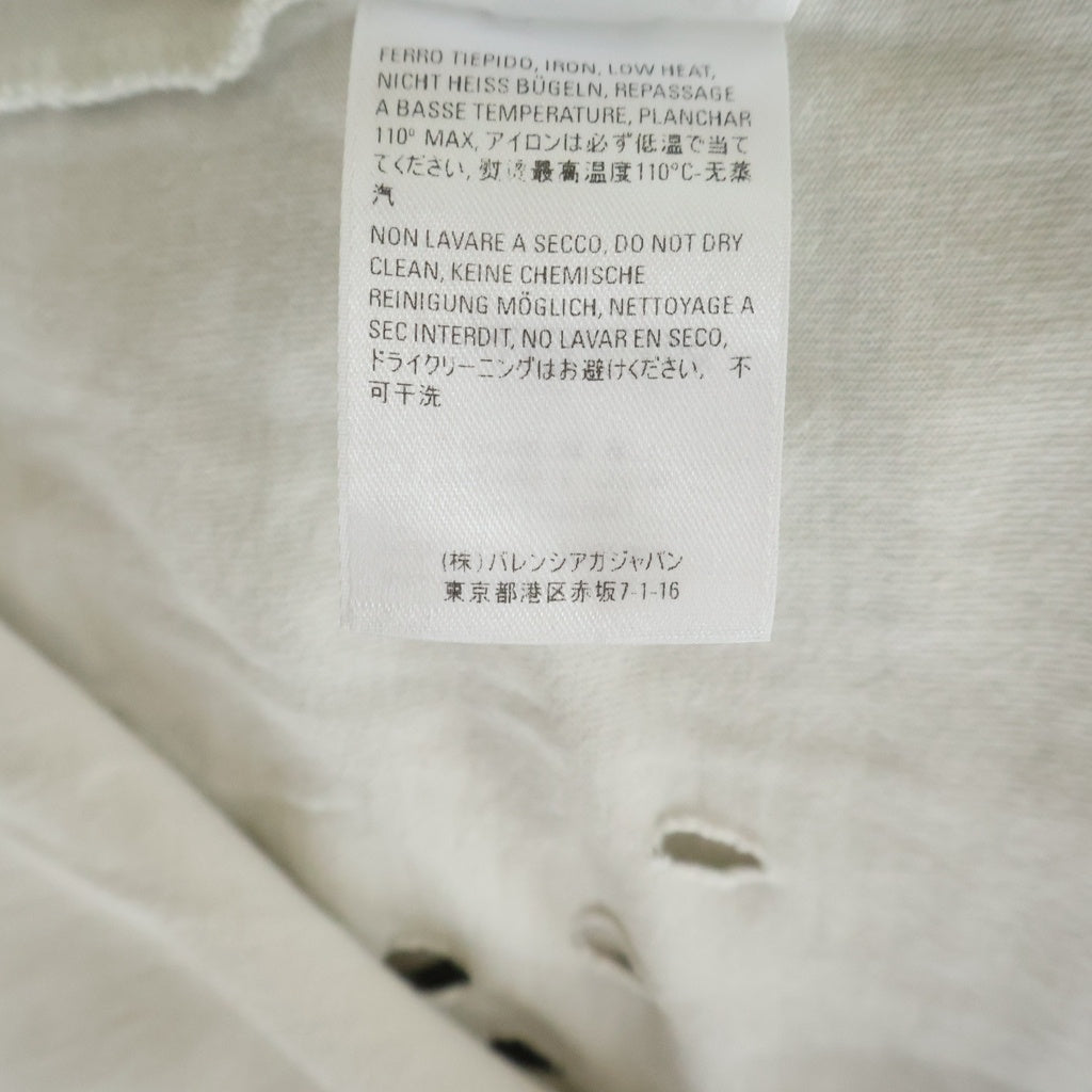 BALENCIAGA(バレンシアガ) 21SS HI MY NAME IS プリント ダメージ加工 半袖Tシャツ カットソー ホワイト 661715 TKVF1