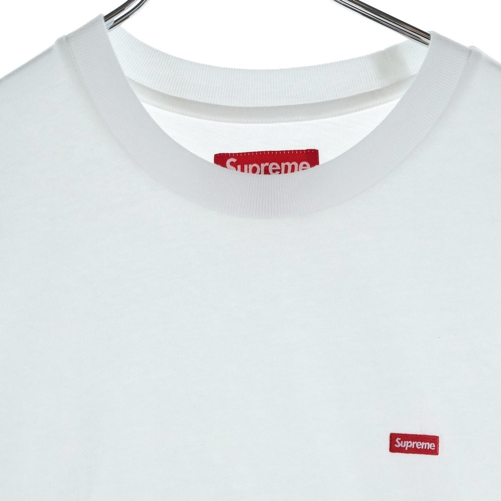 SUPREME(シュプリーム) 24SS Small Box Logo L/S Tee スモールボックスロゴロングスリーブTシャツ ロゴ刺繍クルーネック長袖Tシャツ ホワイト