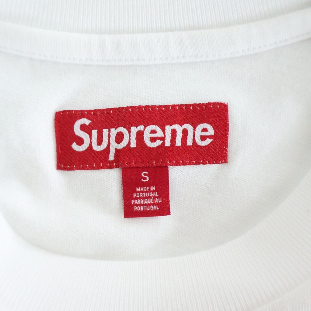 SUPREME(シュプリーム) 24SS Small Box Logo L/S Tee スモールボックスロゴロングスリーブTシャツ ロゴ刺繍クルーネック長袖Tシャツ ホワイト
