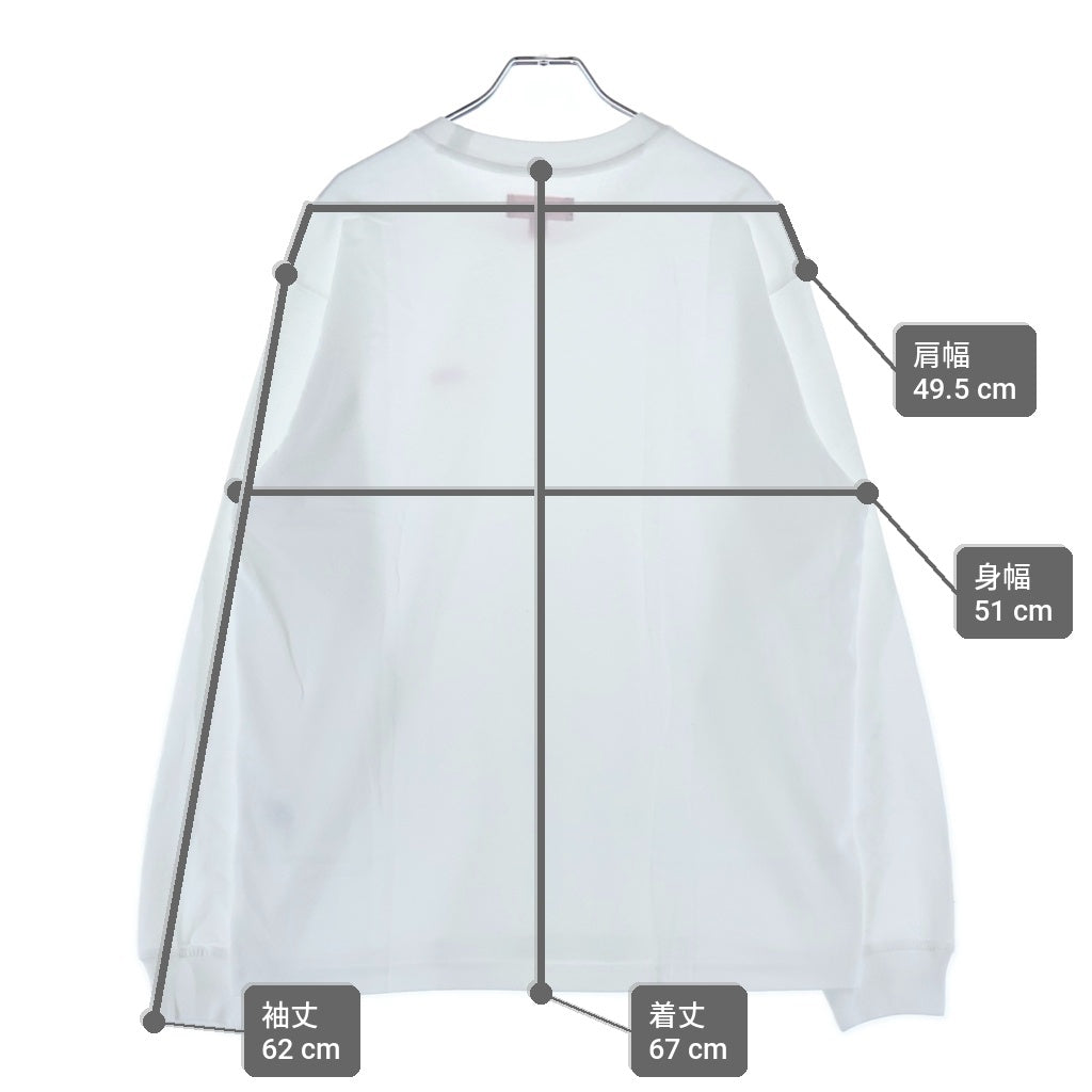SUPREME(シュプリーム) 24SS Small Box Logo L/S Tee スモールボックスロゴロングスリーブTシャツ ロゴ刺繍クルーネック長袖Tシャツ ホワイト