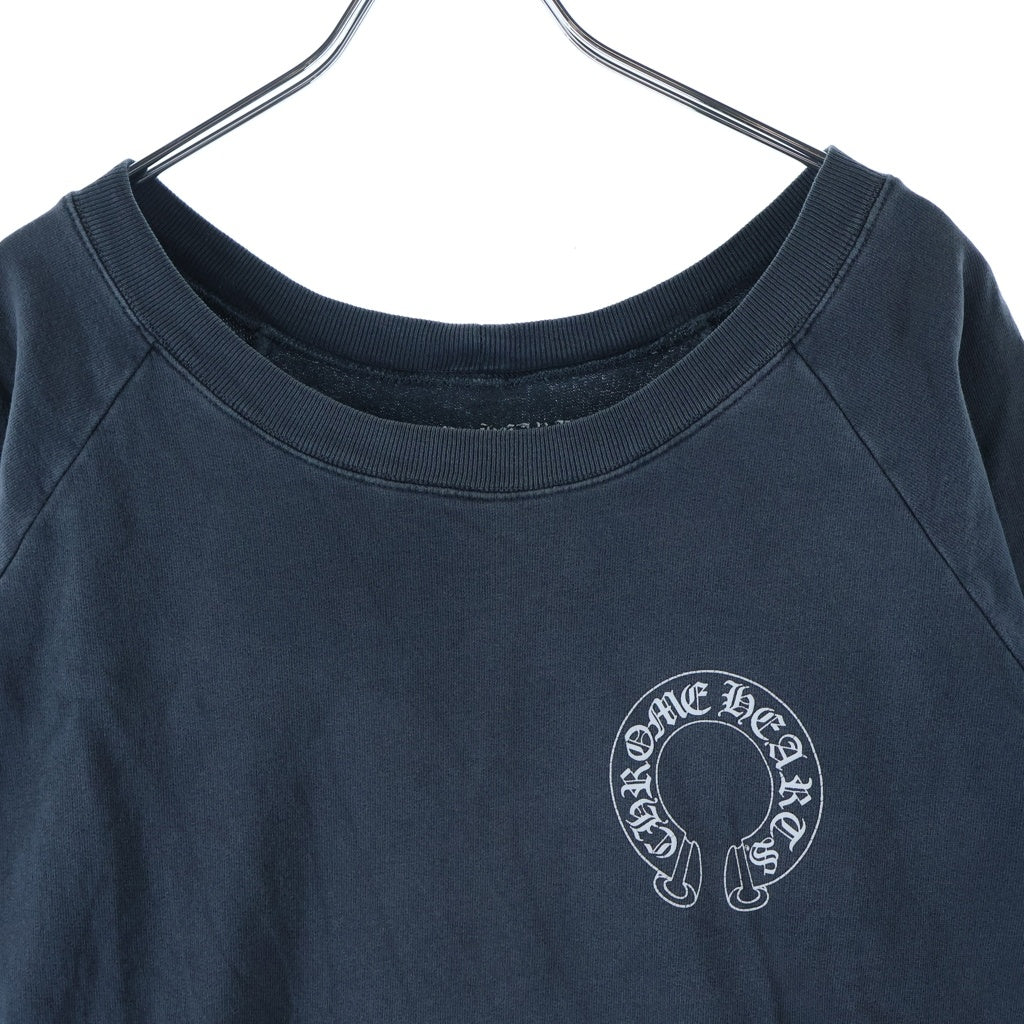 CHROME HEARTS(クロムハーツ) SWTSHRT PLVR バックアーチロゴ 袖フローラル クルーネックプルオーバースウェットトレーナー ブラック